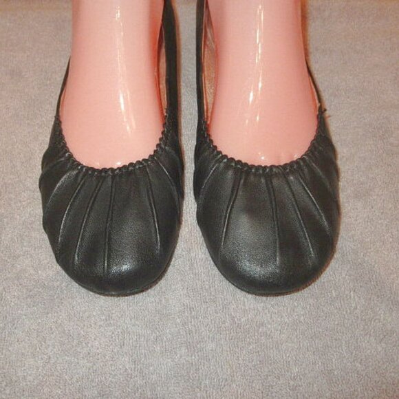 Abeo Taylin Leather Ballet Flats Size 9 N Slip On Loafer Comfort Shoes Pleated - Picture 3 of 12